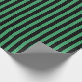 緑と黒のキャンディストライプー ラッピングペーパー (角)