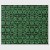 緑と黒のケルトのシールドノット ラッピングペーパー (フラット)