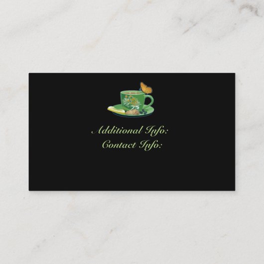 緑と黒のコーヒーカップ名刺 名刺 (裏面)
