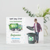 緑と黒のゴミのトラックの写真 招待状 (スタンド正面)