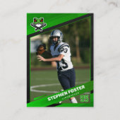 緑と黒のサッカーのトレーディングカードカスタムのロゴ コーリングカード (正面)