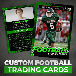 緑と黒のサッカーのトレーディングカードカスタムプレーヤー コーリングカード