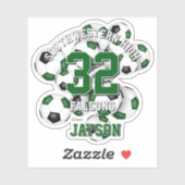 緑と黒のサッカーチームカラー少年少女 シール (シート)