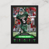 緑と黒のサッカートレーディングカードプレーヤーの写真 コーリングカード (正面)