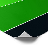 緑と黒のストライプ ポスター (角)