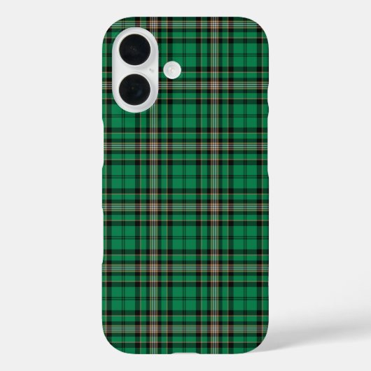 緑と黒のスポーティな格子縞 Case-Mate iPhoneケース (裏面)