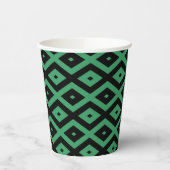 緑と黒のダイヤモンドパターン 紙コップ (左)