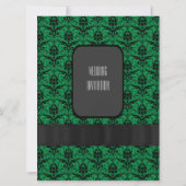 緑と黒のダマスクの結婚式 招待状 (裏面)