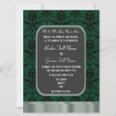 緑と黒のダマスクの結婚式 招待状 (正面)