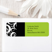 緑と黒のダマスクスワーズ住所 シール (インサイチュ)