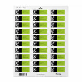 緑と黒のダマスクスワーズ住所 シール (フルシート)