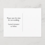 緑と黒のダマスク日付を保存 案内ポストカード (裏面)