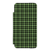 緑と黒のチェック柄パターン INCIPIO iPhoneウォレットケース (フォリオ 正面)