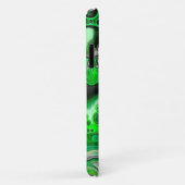 緑と黒のデジタル流体アート絵画の流れ Case-Mate iPhoneケース (裏面/右)