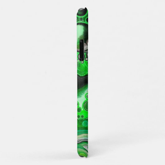 緑と黒のデジタル流体アート絵画の流れ Case-Mate iPhoneケース (裏面/右)