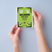 緑と黒のハローウィンパーティ、ハローウィンパーティ チラシ (手)