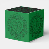 緑と黒のハート結婚ゴシックエレガント フェイバーボックス (裏面サイド)
