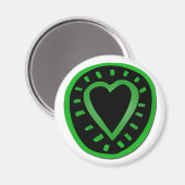 緑と黒のハート-1- マグネット (正面/裏面)