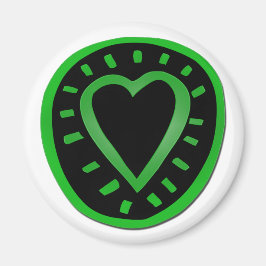 緑と黒のハート-1- マグネット