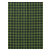 緑と黒のバッファローのプレイド テーブルクロス (正面)