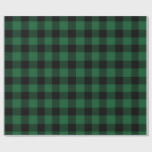 緑と黒のバッファローの牧草地素朴。 ラッピングペーパー (フラット)