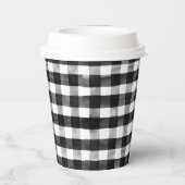 緑と黒のバッファローチェックそり及びパッケージ 紙コップ (裏面)