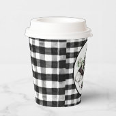 緑と黒のバッファローチェックそり及びパッケージ 紙コップ (右)
