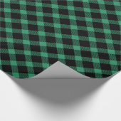 緑と黒のバッファロープレイド ラッピングペーパー (角)