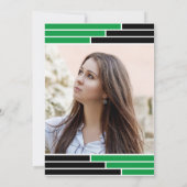 緑と黒のバーワンフォトグラードパーティー 招待状 (裏面)