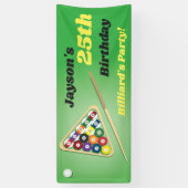 緑と黒のビリヤードパーティー 横断幕 (縦)