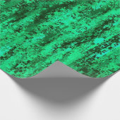 緑と黒のピクセルパターン ラッピングペーパー (角)