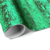 緑と黒のピクセルパターン ラッピングペーパー (ロールコーナー)