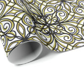 緑と黒のファンシーデザイン ラッピングペーパー (ロールコーナー)
