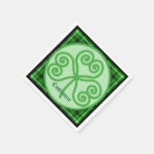 緑と黒のプレイドシャームロックナプキンス スタンダードカクテルナプキン (角)