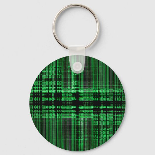 緑と黒のマトリックスパターン キーホルダー (正面)