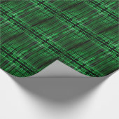 緑と黒のマトリックスパターン ラッピングペーパー (角)