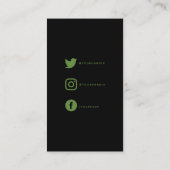 緑と黒のモンステラ、社会的なリンク感謝していユーザ エンクロージャーカード (裏面)