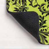 緑と黒のリーフィースクロールマウスパッド マウスパッド (コーナー)