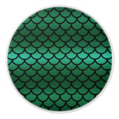 緑と黒の人魚はかりで測ファンタジー セラミックノブ (正面)