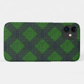 緑と黒の傾斜した四角またはチェス Case-Mate iPhoneケース (裏面(横))