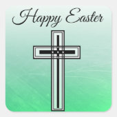 緑と黒の十字宗教のシール スクエアシール (正面)