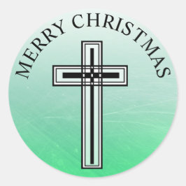 緑と黒の十字宗教のシール ラウンドシール
