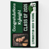 緑と黒の卒業 横断幕 (縦)