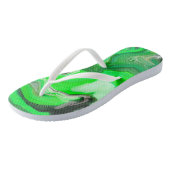 緑と黒の大理石デジタル流体アート ビーチサンダル (アングル)