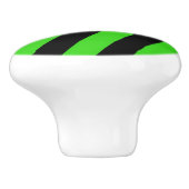 緑と黒の対角線のストライプパターン セラミックノブ (側面)