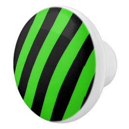 緑と黒の対角線のストライプパターン セラミックノブ