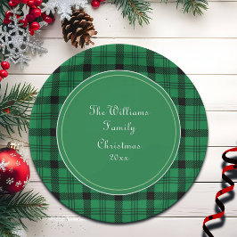 緑と黒の居心地の良いプレイス名 ペーパープレート