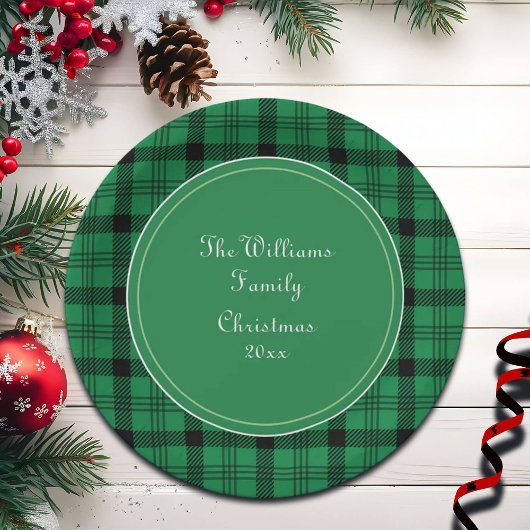 緑と黒の居心地の良いプレイス名 ペーパープレート