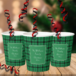 緑と黒の居心地の良いプレイス名 紙コップ