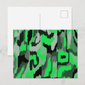 緑と黒の抽象芸術アート ポストカード (正面/裏面)